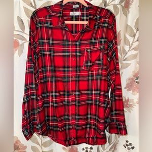 Hollister Red Flannel boyfriend fit